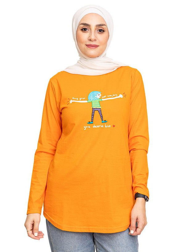 Orange Peel Printed Long - Sleeve Design 54 - Khotwh